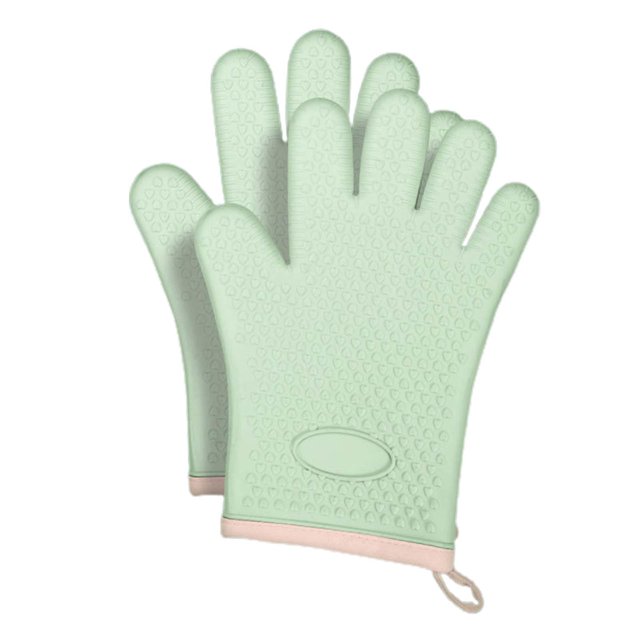 GUOOL Kitchen Mitts, Kitchen Cooking Grill Gloves Hanging Portable Heat Resistant Oven five fingers