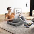 thumbnail image 3 of Gymax Chaise de Sol Réglable à 6 Positions, Fauteuil de Repos Pliant Rembourré, Gris, 3 of 9
