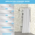 thumbnail image 2 of Corner Shower Curtain Rod 47.2" X (55"-71") Shower Curtain Rod, Convertible U and L Shaped Shower Curtain Rod for Bathroom, 6 Splice Sizes with 24 Stainless Steel Shower Rings, 2 of 8