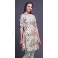 thumbnail image 2 of Bimba Kurti à Manches Retroussables pour Femmes, Col Mandarin Imprimé, Hauts de Kurti Courts, 2 of 6