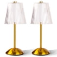 thumbnail image 1 of Bell + Howell Aurora Lampe de Table Petite Sans Fil Tactile DEL Rechargeable pour Table de Chevet Bureau Table de Nuit Base Dorée - Lot de 2, 1 of 6