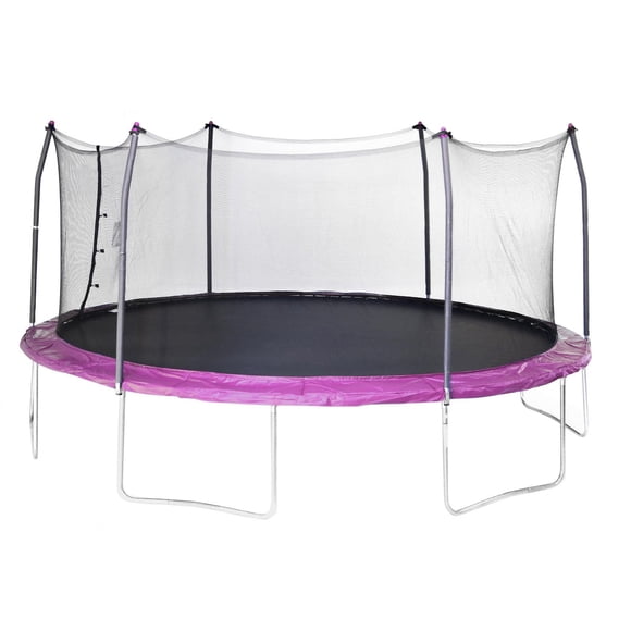 SKYWALKER TRAMPOLINES 17 FT Purple, Oval Outdoor Trampoline for Kids with Safety Enclosure Net and Spring Pad, ASTM Approval, Rust Resistant