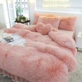 thumbnail image 1 of Luxury Pure Plush Shaggy Warm Fleece Bedding Set Mink Duvet Cover Set, 1 of 16