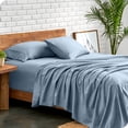 thumbnail image 4 of Bare Home Premium 1800 Collection 4-Piece Bed Sheet Set, Split Head Flex King, Dusty Blue, 4 of 10