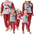 thumbnail image 1 of Ensemble Assorti de Noël pour la Famille Pyjamas Vêtements de Nuit pour Enfants Adultes Pyjamas à Carreaux avec Cerf, 1 of 6