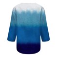 thumbnail image 4 of Hauts d'Été pour Femmes 2023 Mode Féminine Manches Trois-Quarts Col Rond Rétro Imprimé de Pâques Blouse Ample Bohemian T-Shirt Grande Taille pour Femmes, 4 of 5