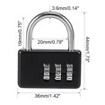 thumbnail image 4 of Unique Bargains 3 Digit Combination Padlock 3.6mm Shackle Zinc Alloy Lock,Black, 4 of 4