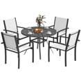 thumbnail image 1 of CoSoTower 5 Piece Outdoor Dining Set with Round Table and 4 Stackable Chairs, for Backyard, Lawn, Deck, Balcony, Pool Side, 1 of 7