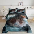 thumbnail image 2 of YST Ensemble de Douillette Taille Simple Gothique Dragon, Ensembles de Literie Doux Ptérosaure Rugissant, Ensembles de Douillette Imprimés Faune Tonnerre Roche pour Enfants Filles pour Chambre, Couette Chaude Ciel Orange Blanc, 2 of 6
