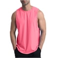 thumbnail image 1 of Timegard Workout Top for Women Crewneck Solid Color Sleeveless Basic Tee Breathable Athletic Shirts Top, 1 of 6