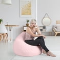 thumbnail image 2 of Fauteuil poire Gouchee Home Fluffy Hearts XL en fausse fourrure rose – Fauteuil de repos moelleux à motif cœur avec billes de polystyrène, léger et portable, pour dortoir ou salle de jeux, 2 of 6