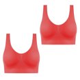 thumbnail image 1 of AherBiu 2pc Plus Size Sports Bras for Women Large Bust High Support Padded Bralettes Seamless Workout Underwear, 1 of 7
