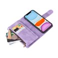 thumbnail image 4 of Case for iPhone 12 Cover Zipper Pocket Wallet Case Magnetic Protective - Purple, 4 of 5