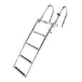 thumbnail image 2 of Ladder 4 Step Boat Pontoon Ladder 316 Stainless Steel Anti Slip Folding Telescoping Deck Ladder with Pedal Hand Railing for Swimming Pool Marine, 2 of 7