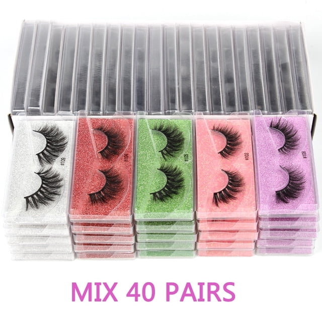 Wholesale Mink Eyelashes 30/40/50/100pcs 3d Mink Lashes Natural Individual false Lashes In Bulk