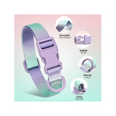 1pc Purple Ombre Nylon Woven Dog Collar