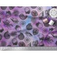 thumbnail image 2 of Soimoi Velvet Fabric Direction Compass & Seashell Ocean Print Fabric by The Yard 58 Inch Wide, 2 of 3