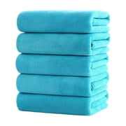 5 Pack Cotton Bath Towels Set, 30x70 Centimeters Soft Quick Dry Towels for Adults, Highly Absorbent Bath Sheets with Thickened Hem, Colorful Towel Set for Bathroom, Gym, Beach