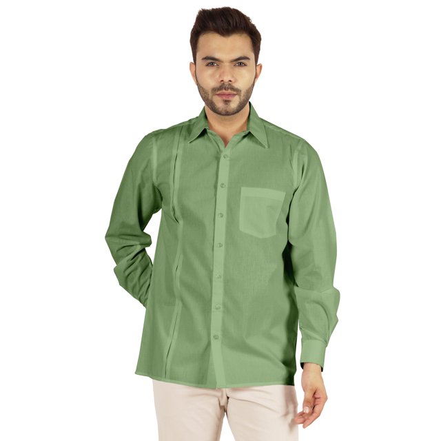 Bestman Solid Formal Button Down Shirt For Men Long Sleeve With Patch Pocket Business Wear