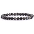 thumbnail image 1 of Angelstones Bracelet Extensible en Perles Rondes de 6 mm en Pierre Précieuse Larvikite Naturelle 6,5 Pouces Unisexe, 1 of 2