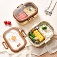 thumbnail image 4 of EGNMCR Kitchen Utensils Set, 304 Stainless Steel Insulated Lunch Box Microwave Heating Student Dedicated Office Worker Food Grade Partition Lunch Box Insulation Compartment Stainless steel lunch trunk, 4 of 9