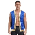 thumbnail image 2 of vastwit Mens Halloween Toad Vest Costumes Open Front Shiny Trim Waistcoat Cartoon Captain Cosplay Outfits Royal Blue S, 2 of 6