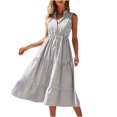 thumbnail image 1 of Robe d'Été Aguichant pour Femmes Mode Aguichant Décontractée Ajustée Robe Décontractée Sans Manches à Col en V pour Femmes, 1 of 9