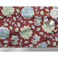 thumbnail image 3 of Soimoi Red Poly Georgette Fabric Leaves & Flower Floral Print Fabric by the Yard 52 Inch Wide, 3 of 3