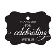 thumbnail image 1 of 100 Pcs Custom Paper Tags Thank You For Celebrating Wedding Favor Gift Hang Tags, 1 of 1