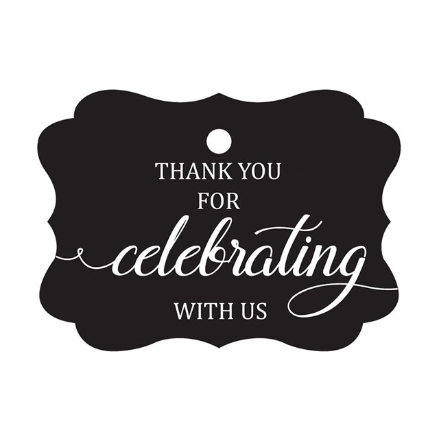 100 Pcs Custom Paper Tags Thank You For Celebrating Wedding Favor Gift Hang Tags