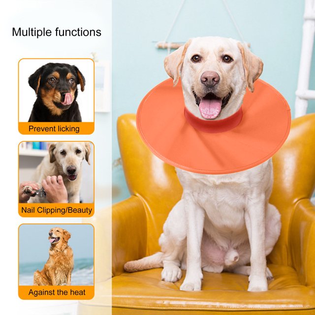 CBFFDC Lightweight Pet Collar Protective Pet Recovery Collar Comfortable Water Resistant Quick Drying High Elastic Neckline Pet Supply
