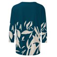 thumbnail image 5 of CEHVOM T-shirt de Mode pour Femme Mi-Long à Manches 3/4 Blouse à Col Rond Hauts Décontractés Liquidation, 5 of 5