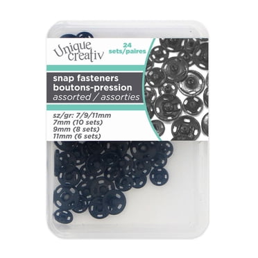 UNIQUE CREATIV Black Snap Fasteners, On Snap, 11 mm (0.43 in)