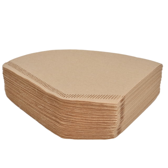 Filter Paper, Eco Friendly 100PCS Coffee Strainer Paper Disposable Natural Wood Pulp For Restaurant For Kitchen For Coffee Shop V Shape,Fan Shape