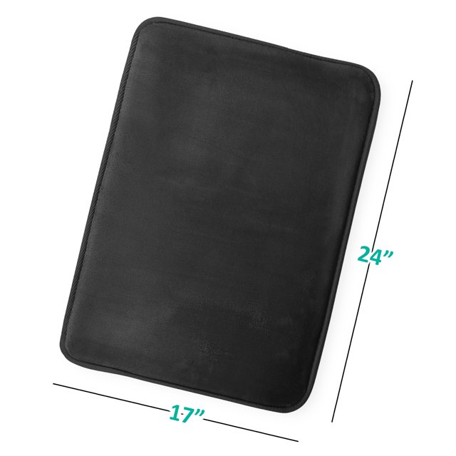 1 Small Clara Clark Bath Mat Bathroom Rug - Absorbent Memory Foam Bath Rugs - Non-Slip, Thick, Cozy Velvet Feel Microfiber Bathrug, Plush Shower, Toilet- Floor Bathmats Carpet - Black - 17"x24"