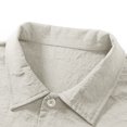 thumbnail image 3 of Chemise à Manches Courtes pour Homme, Haut Décontracté Uni en Polyester, Col Rabattable, Léger pour l'Été et le Printemps, Tenue Quotidienne, 3 of 8
