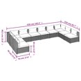 thumbnail image 4 of vidaXL 10 Piece Garden Lounge Set with Cushions Poly Rattan Black, 4 of 4
