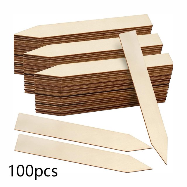 100pcs Wooden Plant Labels for Potted Herbs Flowers Vegetables Tools