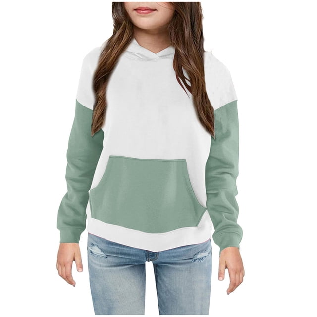 Chandail à Col Rond pour Bébé Fille en Solde, Chandail pour Enfants à Manches Longues, T-Shirt à Motif Imprimé, Hauts Courts à Col Rond, Convient aux Garçons et aux Filles Âgés, Chandail à Capuchon, Chandail de Noël pour Bébé Vert 7T