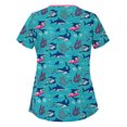 thumbnail image 1 of RKSTN Blouse d'Uniforme de Travail à Manches Courtes Imprimé Animal pour Femmes, 1 of 3