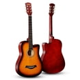 thumbnail image 2 of 38'' Full Size Adult 6 Strings Cutaway Folk Acoustic Guitar for Students Beginners (Sunset), 2 of 7