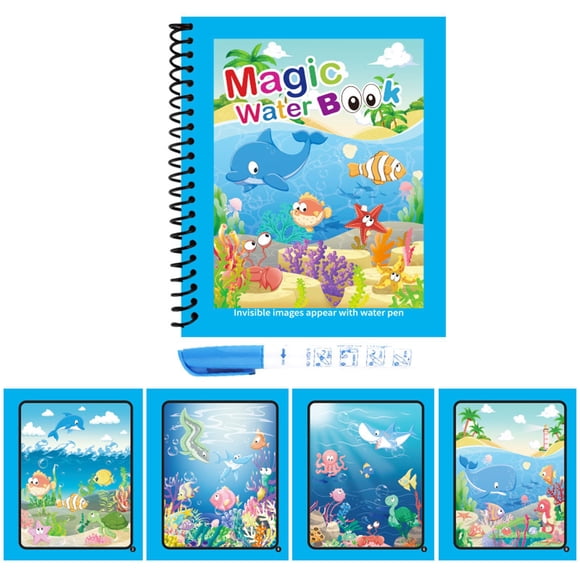 Binwennn Children's Water Drawing Book Reusable Kindergarten Puzzle Coloring Book Baby Repeatedly Water Picture Book It Poster Poster Set Got Poster 1x1 Poster Guitar Chords Poster Birds of Prey