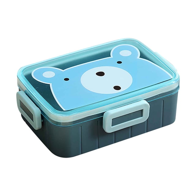 Agiferg Cartoon Plastic Lunch Box Cute Four-button Children's Lunch Box Student Can Microwave Portable Portable Lunch Box