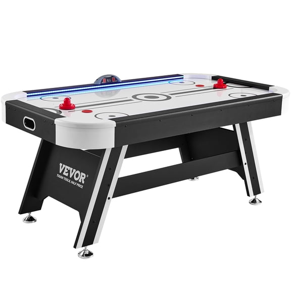 VEVOR Air-Powered Hockey Table, 72" Indoor Hockey Table for Kids and Adults, LED Sports Hockey Game with 2 Pucks, 2 Pushers, and Electronic Score System