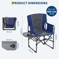 thumbnail image 3 of Gaderth Camping Directors Chair,Oversized Portable Folding Chair,Camping Chair Lawn Chair With Side Table For Adults Support 400 lbs,For Concert Sports Picnic Beach Fishing,2PCS, 3 of 8