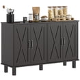thumbnail image 1 of HOMCOM Coffee Bar Cabinet, Buffet Sideboard w/ Barn Doors, Adjustable Shelf, 1 of 10