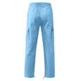 thumbnail image 3 of Men‘s Elastic Waist Loose Fit Lightweight Workwear Casual Cargo Pull On Pants With Multi Pockets, 3 of 4
