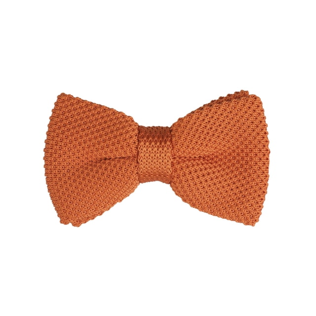 INSPIRE CHIC Men's Pre-Tied Bow Ties Adjustable Strap Solid Color Knitted Bowtie Orange