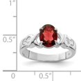 thumbnail image 2 of Bague en Argent Sterling 925 Rhodié Grenat et Zircon Cubique, 2 of 2
