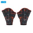 thumbnail image 3 of Unique Bargains Webbed Swimming Aquatic Gloves Printing Water Resistance Training Gloves Dark Gray, M, 3 of 7